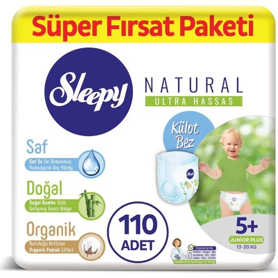 Sleepy Natural Külot Bez 5+ Numara Junior Plus Süper
